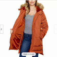 BE BOUNDLESS Women's Water-Resistant Faux Fur Hood Anorak Jacket(COFFEE S)NWT