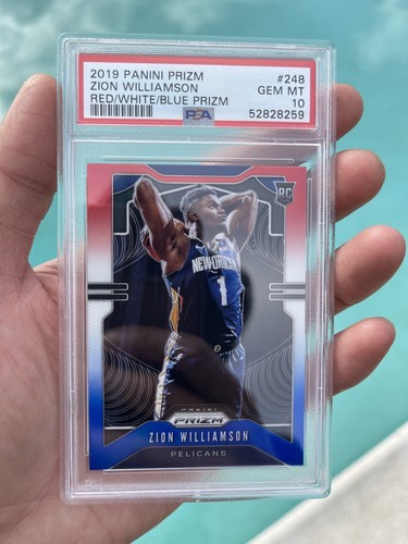 2019 Prizm Red White Blue RWB Prizm Zion Williamson #248 PSA 10