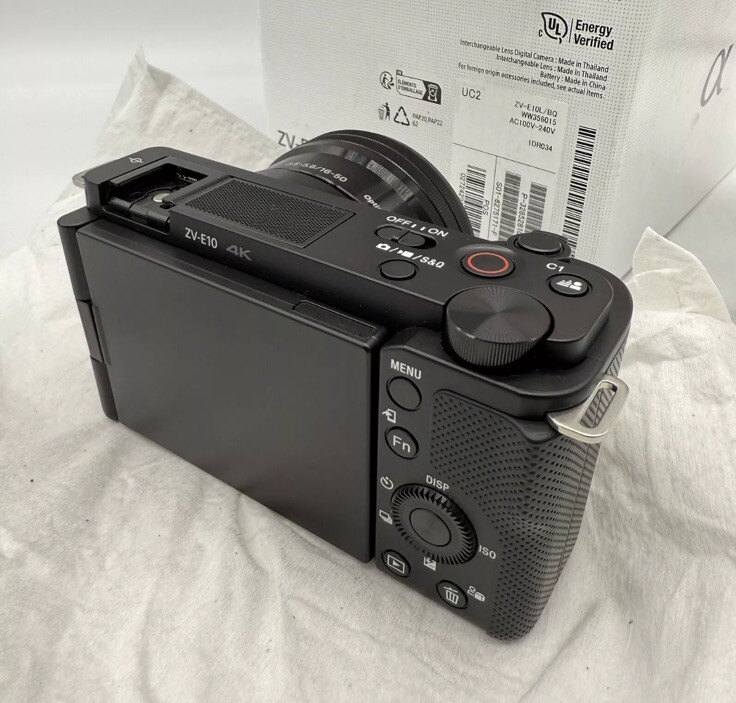 Sony Alpha ZVE10 Kit Mirrorless Vlog Camera with 1650mm Lens Open