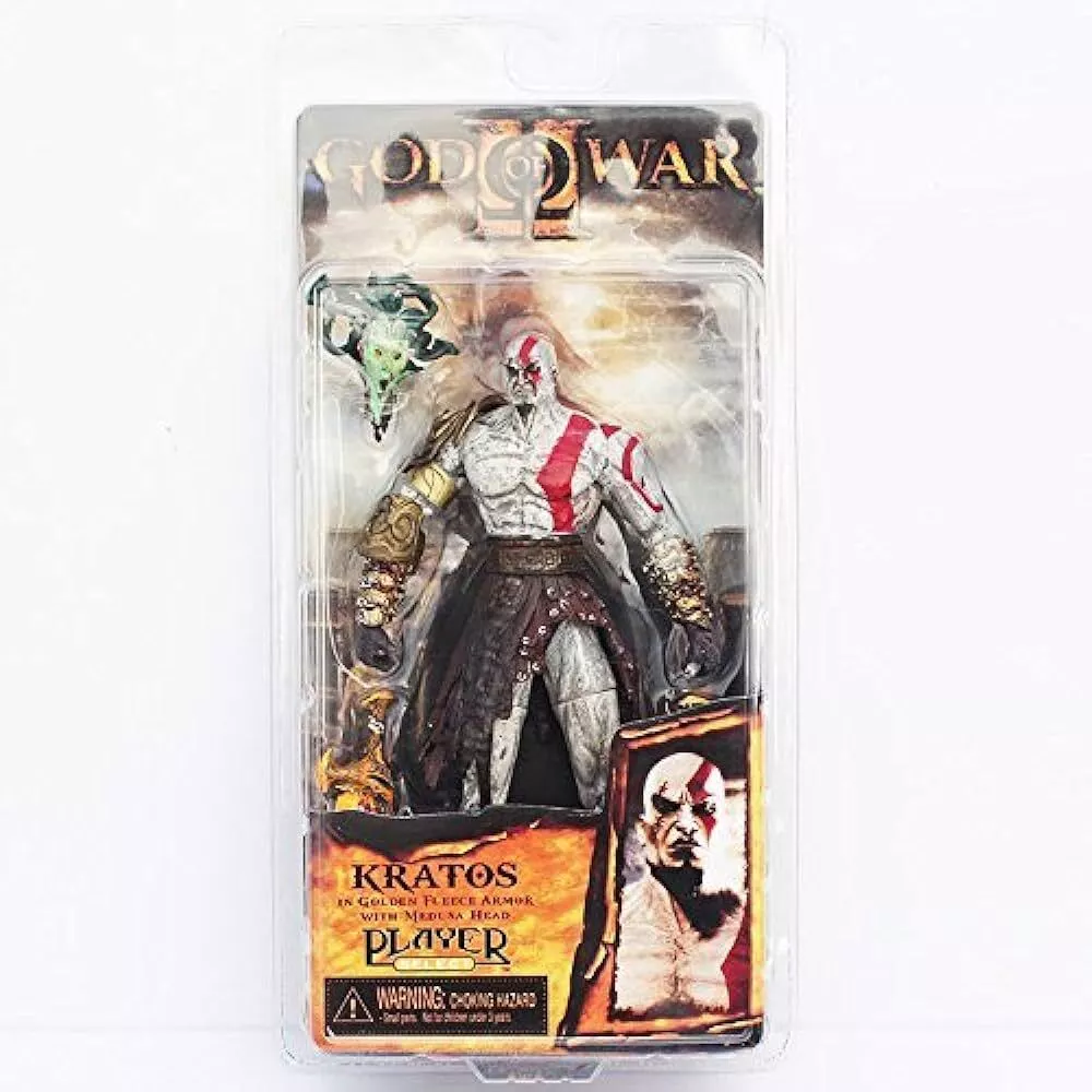 Neca God of War 2 Kratos Golden Fleece Armor Medusa Head 7 Game Action  Figure