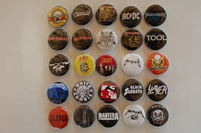 Heavy Metal Rock Buttons Pins 1.25 Inch Slayer Metallica Tool Lot of 25(LB4)