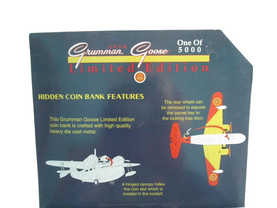 Grumman Goose Shell 1938 Limited Edition Die Cast Coin Bank 1997 Gearbox Toys - Image 4 of 4