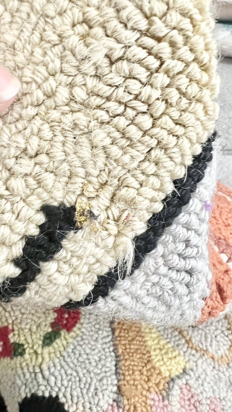 Vintage Wool Hooked Rug Hey Diddle Nursery Rhyme Collectible 40x30 eBay