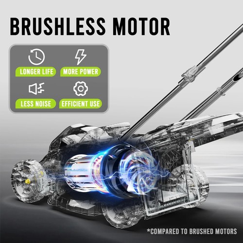13" Cordless Lawn Mower,21V Electric with Brushless Motor,21V Electric with Brus - Picture 2 of 9