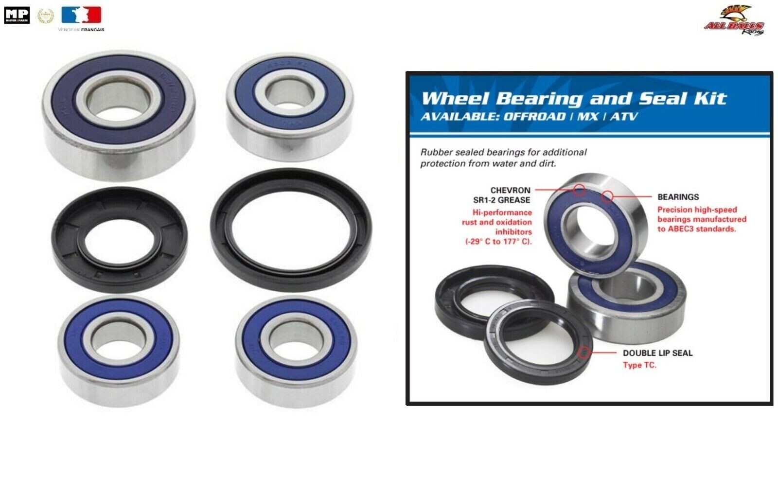 Roulement roue arriere YAMAHA FZR600R kit anti vibration pour train arriere