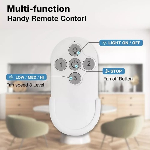 warmiplanet Flush Mount Ceiling Fan with Lights Remote Control, 52-Inch, Blac... - Picture 3 of 6