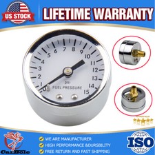 Fuel Pressure Gauge 0-15 Psi Carburetor For Holley Edelbrock Quickfuel Dry 1.5