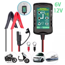 6-12V Automatic Battery Charger Maintainer Motorcycle Trickle Float Car ATV US