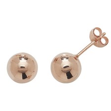 9ct rose gold ball stud earrings 4mm ball 9 carat  large  ladies stud new boxed