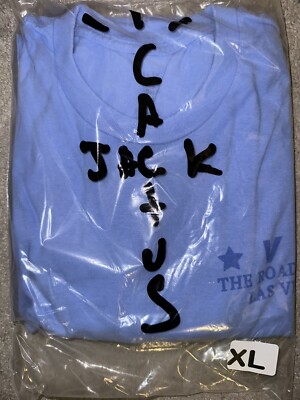 Travis Scott Cactus Jack Blue Las Vegas T-shirt XL X-Large Sealed Bag Super Rare