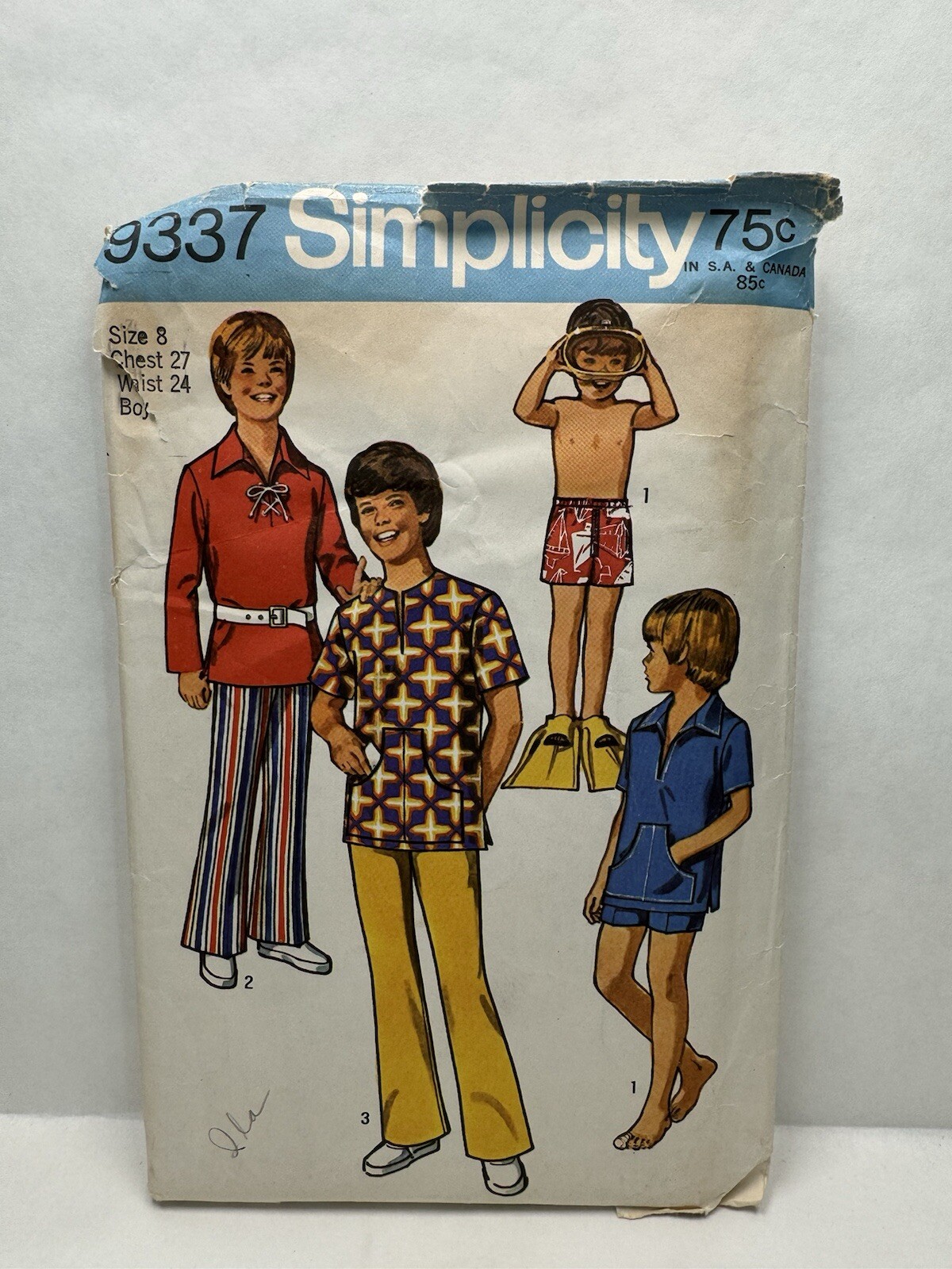 Simplicity 9337 Boys Shorts Pants Shirt Swim Trunks Pattern 8 - Cut Compete