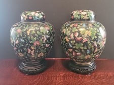 Home Decoration Red Copper Cloisonne Gilt Lion Ear Cock Rooster Pot jar Vase