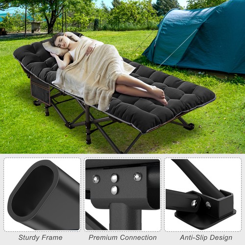 Oversized XXL Adults Folding Sleeping Cot Guest Bed Camping Portable Cots 32in - Picture 7 of 42