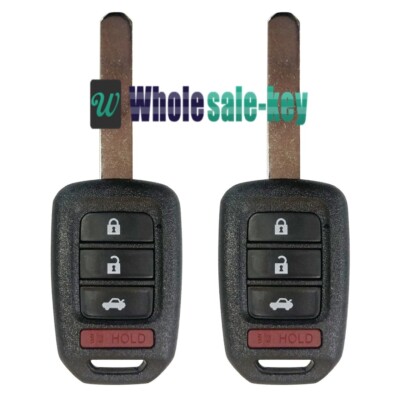 2 For Honda Accord Civic HR-V Fit Keyless Remote Car Key Fob MLBHLIK6-1T 4Btn