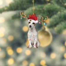 Jack Russell Terrier Dog Christmas Ornament, Jack Russell Dog Xmas Ornament