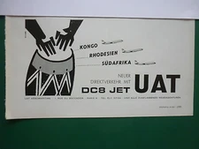 10/1961 PUB UAT AEROMARITIME AIRLINE AFRICA JET DC-8 KONGO RHODESIAN GERMAN AD
