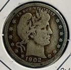1902-P Barber Quarter Dollar - Free Shipping - (34–10)
