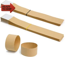 Blank Kraft Currency Straps - Money Bands for Bill Wrappers, Self Adhesive Cash 