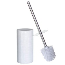 Estella White Toilet Brush Set - Decorative Bathroom Toilet Bowl Brush and Ho...