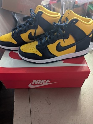 Nike Dunk High Michigan Varsity Maize Yellow-Navy Blue Sz 9.5 [HF3143-700]