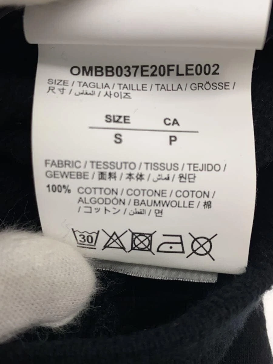 OFF WHITE Felpa con cappuccio S Cotone Nero Tinta Unita OMBB037E20FLE002