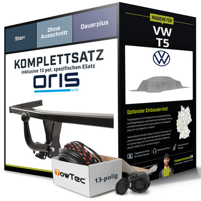 Für VW T5 Kasten,Bus Anhängerkupplung starr +eSatz 13pol 09.2009-08.2015 ABE PKW