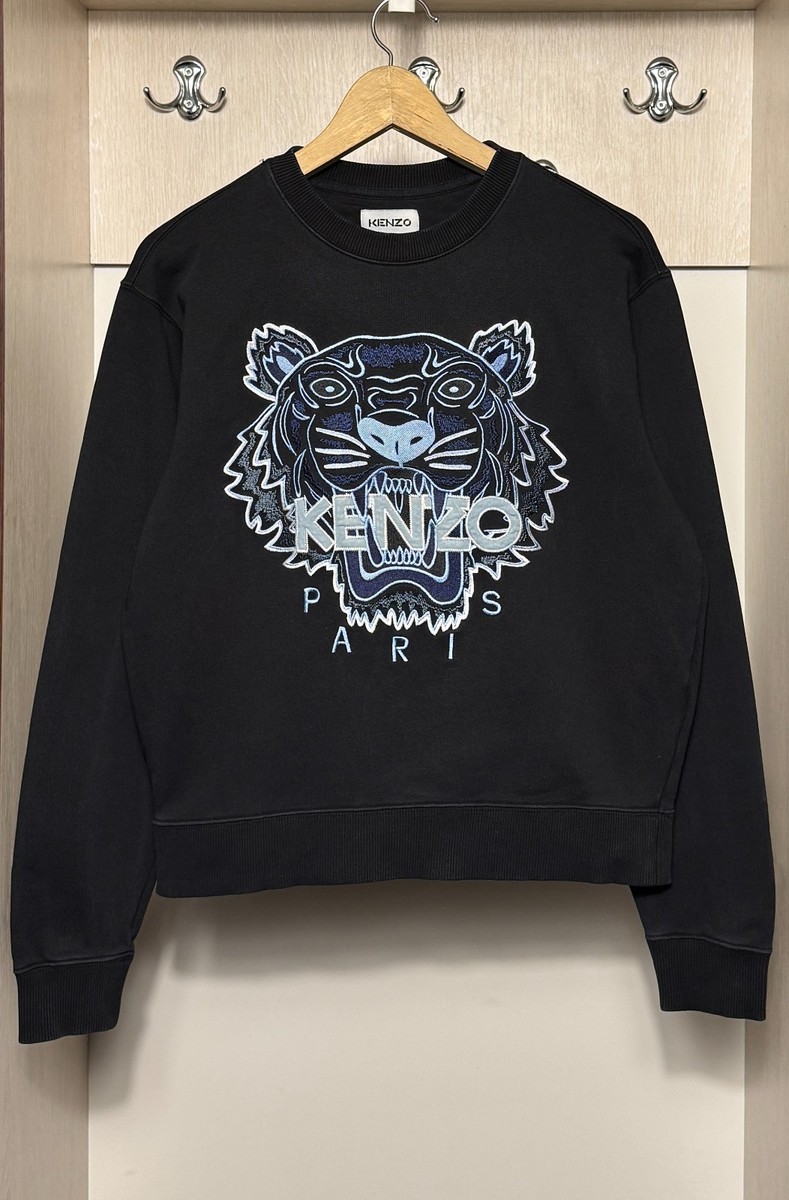 KENZO Tiger スウェット ブラック XS Kenzo Paris embroidered tiger logo sweatshirt in black unisex size