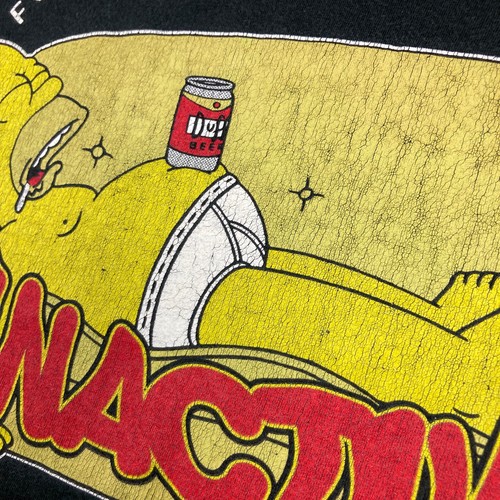 Vintage The Simpsons Shirt Mens M Black 1999 Homer Simpson Inactive Wear 90s Tee - Picture 7 of 13