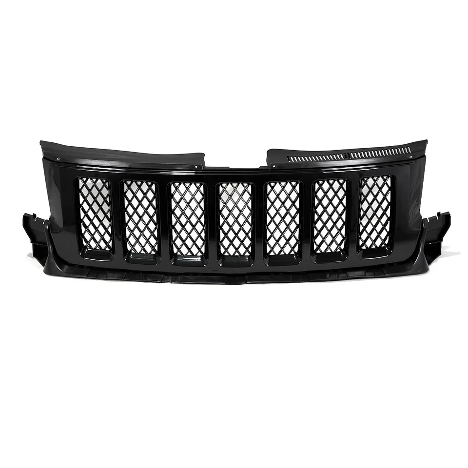 For Jeep Grand Cherokee 2011-2013 Front Grille Overland Style Brilliant Black Foto 3 de 4