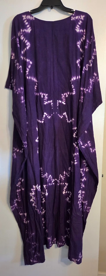 Vestido caftán vintage African Heritage Ltd. púrpura tie dye Kenia talla única Foto 4 de 4