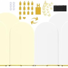 Wedding Arch Covers Stretchy Backdrop 6ft/6.6/7.2ft Set of 3 Double Color Sp...