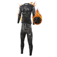 Thermal Underwear for Men, Winter Gear Long Johns Base Layer Top and Large Camo