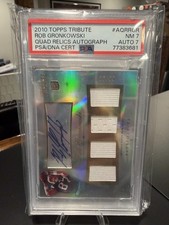 Rob Gronkowski 2010 Topps Tribute Quad Relic Auto /99 PSA 7 Auto 7 Patriots SSP