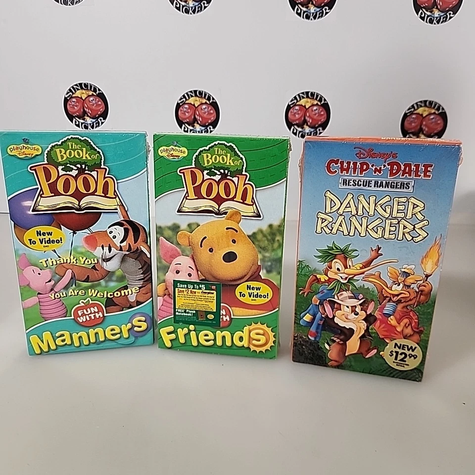 Lot 5 VHS The Book of Pooh  Fun With Manners  Friends Chip N Dale Disney New - Image 2 of 4