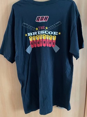 GILDAN ROH The Briscoe Brothers T-Shirt L Black Logo Print Wrestling