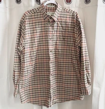 Orvis Mens Western Shirt XL Rustic Plaid Button Up Heavier Cotton Preppy  19312x