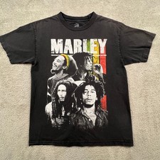 Bob Marley T-Shirt Mens M Zion Rootswear Black Reggae Rasta Streetwear College