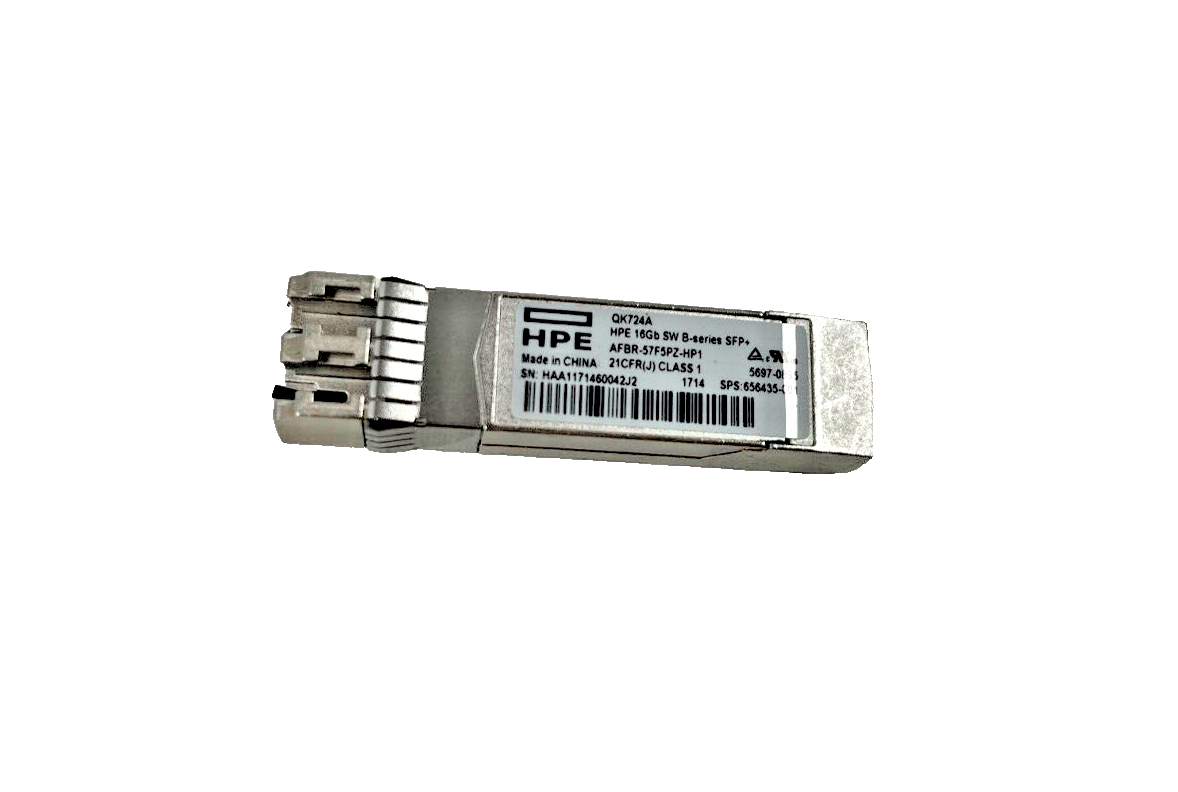 HPE NETWORK TRANSCEIVER MODULE B-SERIES 16GB 850nm SFP QK724A 656435-001 NO PULL