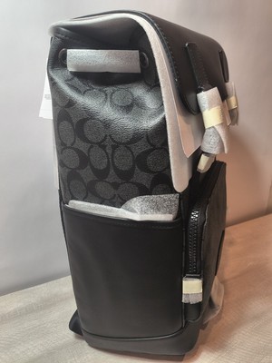 Coach TRACK BACKPACK SIGNATURE Canvas / C2712 / Charcoal Black