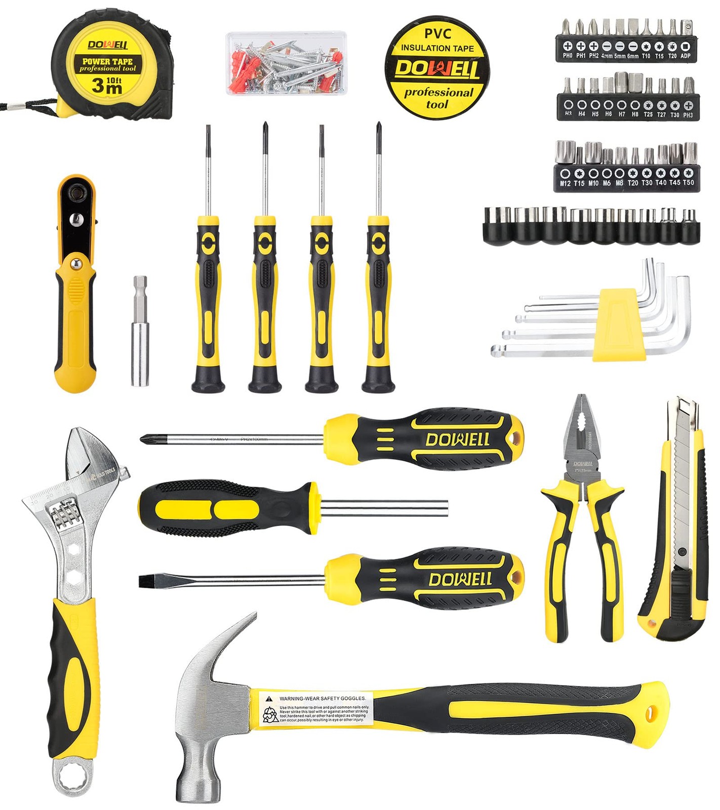 New DOWELL Tool Set Auto Repair Household Kit with Socket, Wrench, Screwdriver