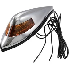 Drag Specialties DS-280180 Chrome Amber Nostalgic Fender Ornament for Harley