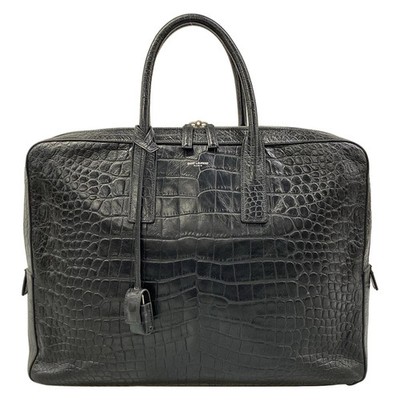 SAINT LAURENT PARIS Classic Museum 342606 Black Leather Business Bag