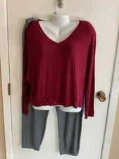 NWT Auden Dark Gray Cozy Ribbed Jogger Pajama Pants Sz XXL SOFT Top XL $50 MSRP