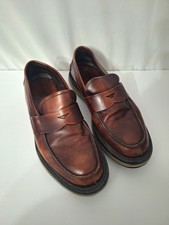 PRADA Mens Leather Loafers Sz 9.5 Brown Chunky Preppy Vintage Y2K School Teacher