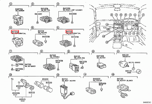 Genuine Toyota LandCruiser HDJ80 HDJ79 HDJ78 GRJ79 Front Rear Diff Lock Switch - Picture 8 of 20