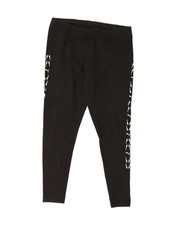 PUMA Womens Graphic Leggings UK 14 Large Black Cotton DH11