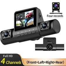 Dash Cam 4 Channel 360° Front Rear Inside DashCam FHD 1080P Car Camera Recording