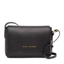 Marc Jacobs The Commuter Crossbody Medium Bag Black Leather & Gold Hardware