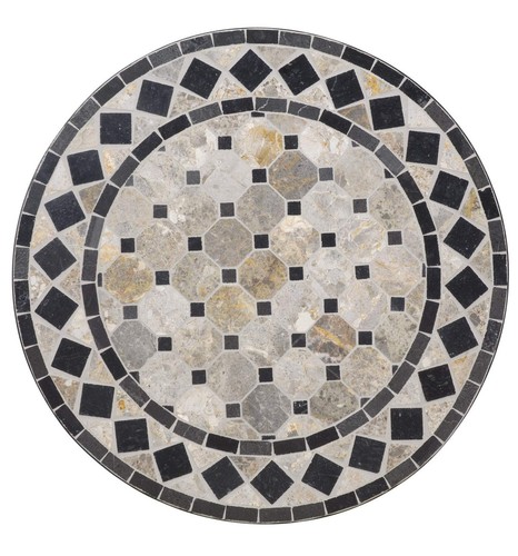 Laguna Black Outdoor Bistro Table with Marble Tile Top - Picture 6 of 6