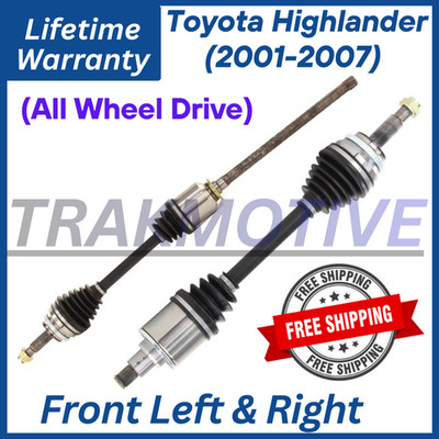 New OE Front CV Axles For 2001-2007 Toyota Highlander 4X4, Lifetime Warranty.